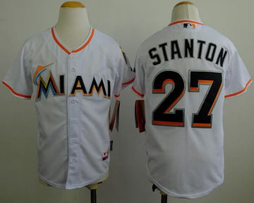 Giancarlo Stanton Miami Marlins white jersey