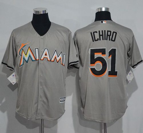 Ichiro Suzuki Miami Marlins grey jersey