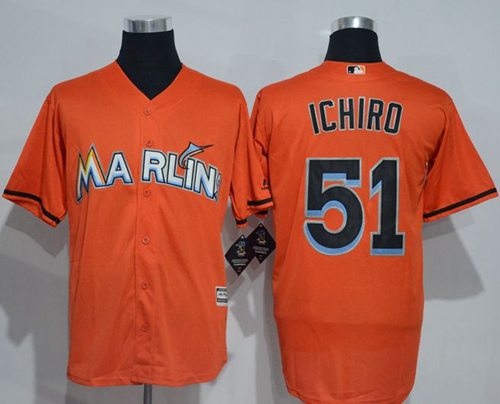 Ichiro Suzuki Miami Marlins orange jersey
