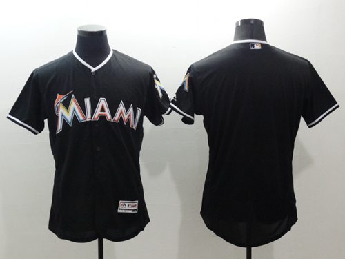 Custom Miami Marlins black Authentic jersey