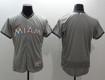 Custom Miami Marlins grey Authentic jersey