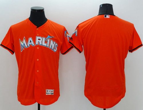 Custom Miami Marlins orange Authentic jersey