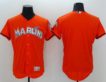 Custom Miami Marlins orange Authentic jersey