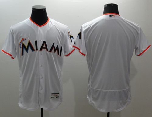 Custom Miami Marlins white Authentic jersey
