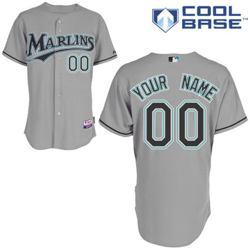 Custom Miami Marlins grey Authentic jersey