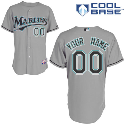 Custom Miami Marlins grey Authentic jersey