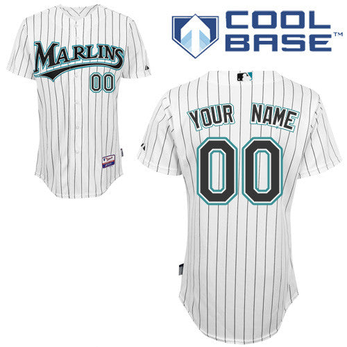 Custom Miami Marlins white Authentic jersey