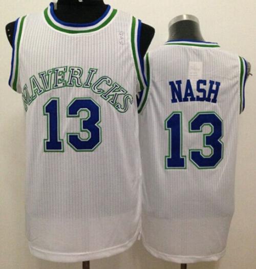 Steve Nash Dallas Mavericks white Throwback jersey