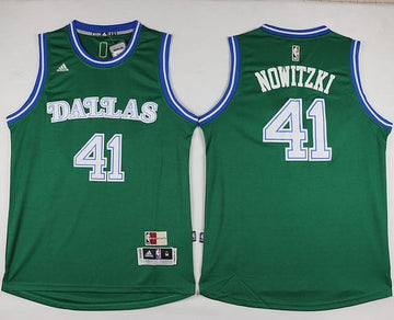 Dirk Nowitzki Dallas Mavericks green jersey