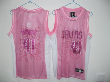 Dirk Nowitzki Dallas Mavericks pink Fashion jersey