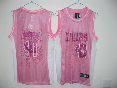 Dirk Nowitzki Dallas Mavericks pink Fashion jersey