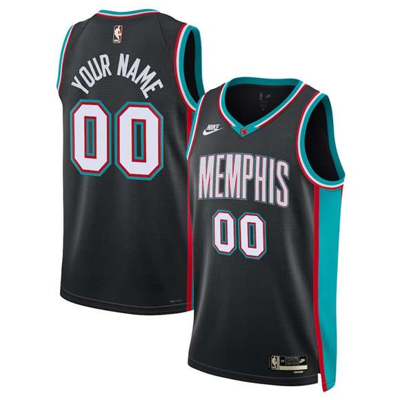 Custom Memphis Grizzlies black Classic jersey