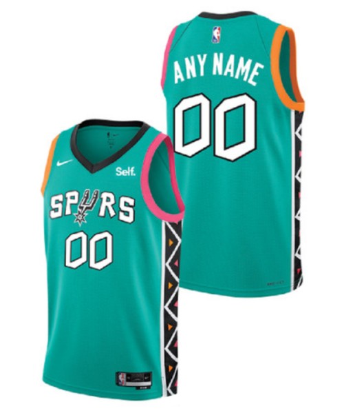 Custom San Antonio Spurs teal City Edition jersey