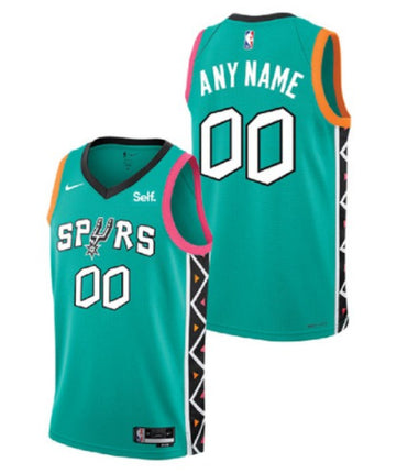 Custom San Antonio Spurs teal City Edition jersey