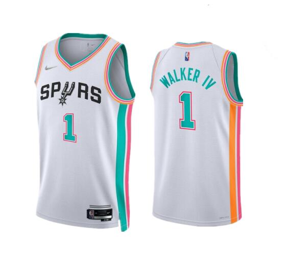 Men' San Antonio Spurs San Antonio Spurs white City Edition jersey
