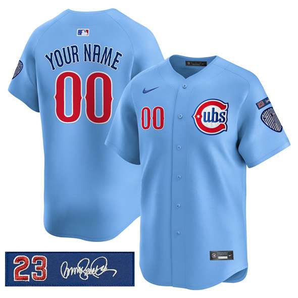 Custom Chicago Cubs blue jersey