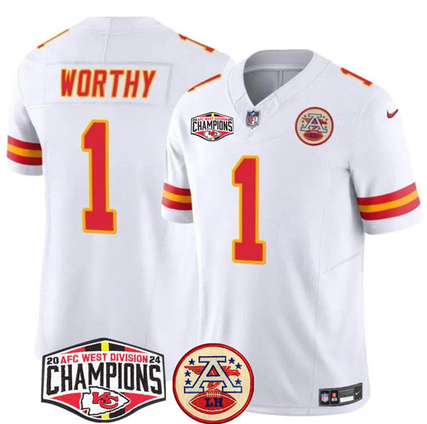 Xavier Worthy Kansas City Chiefs white jersey