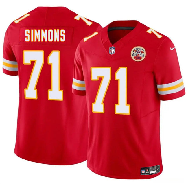 Josh Simmons Kansas City Chiefs red jersey