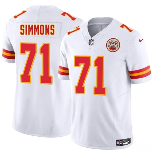 Josh Simmons Kansas City Chiefs white jersey