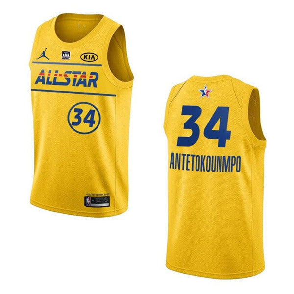 Giannis Antetokounmpo NBA All-Star yellow jersey