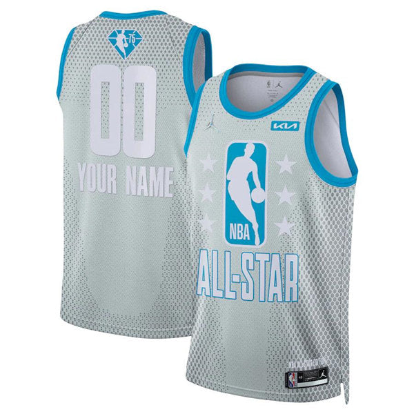 Custom NBA All-Star gray jersey