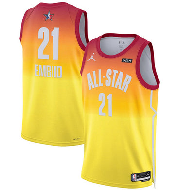Joel Embiid NBA All-Star orange Game jersey