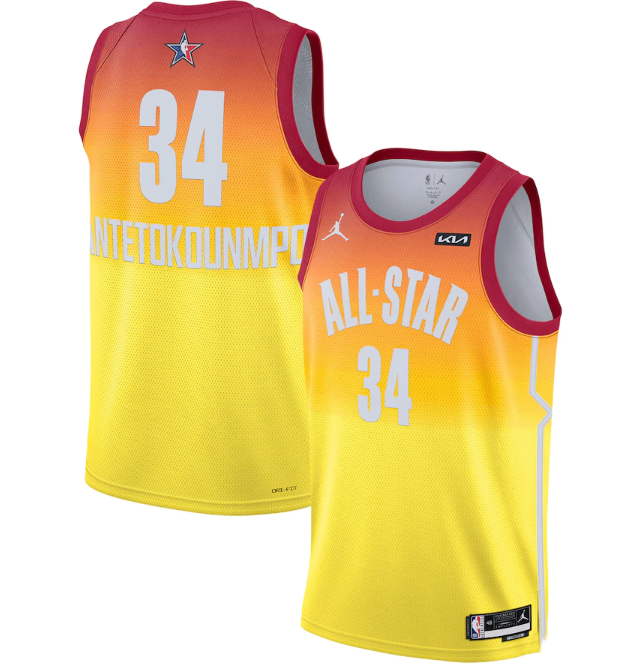 Giannis Antetokounmpo NBA All-Star orange Game jersey