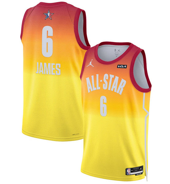 LeBron James NBA All-Star orange Game jersey