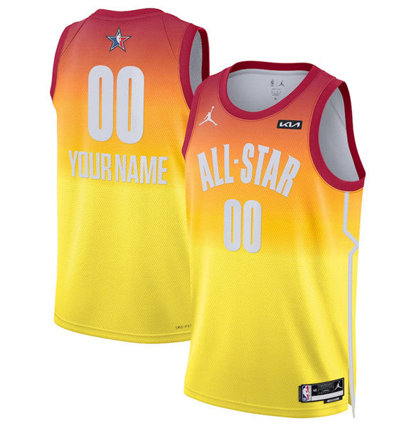 Custom NBA All-Star orange Game jersey