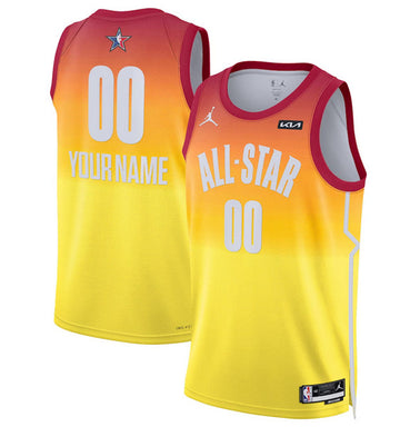 Custom NBA All-Star orange Game jersey