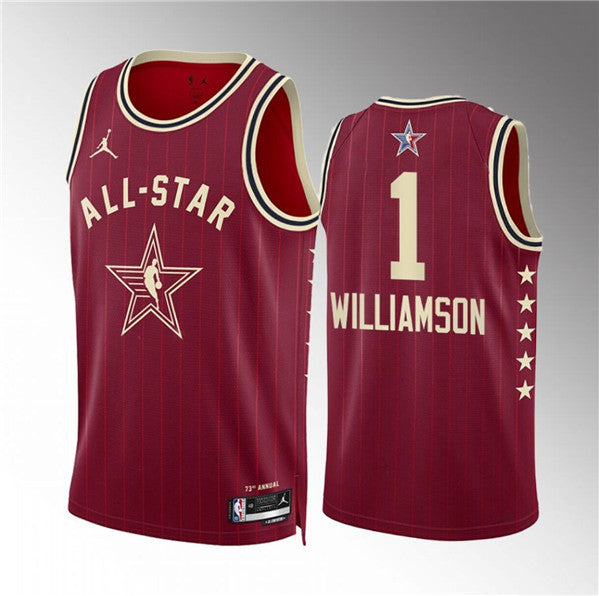 Zion Williamson NBA All-Star crimson jersey
