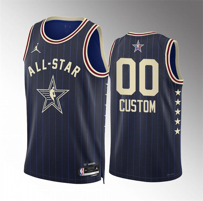 Custom NBA All-Star blue Game jersey