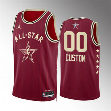 Custom NBA All-Star crimson Game jersey