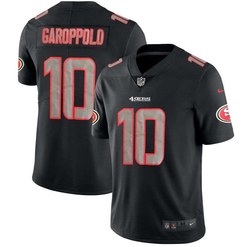 49ers #10 Jimmy Garoppolo 2018 Black Impact Jersey