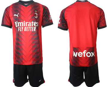 Custom AC Milan red-black Home jersey