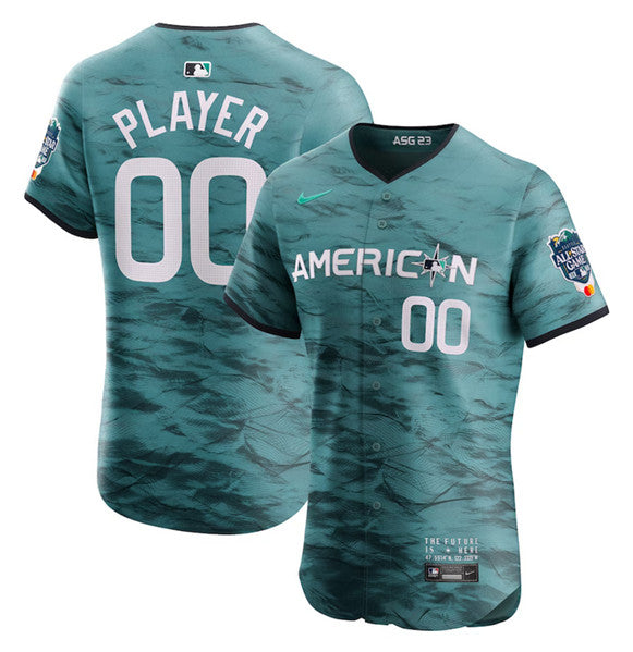 Custom Stittched MLB All-Star teal jersey
