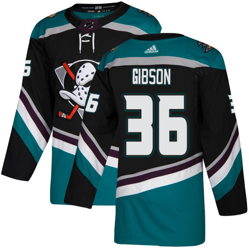 John Gibson Anaheim Ducks black-teal jersey