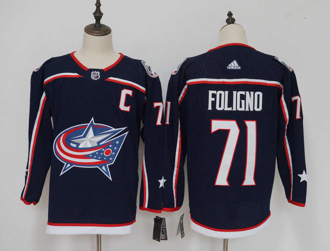 Nick Foligno Columbus Blue Jackets navy jersey