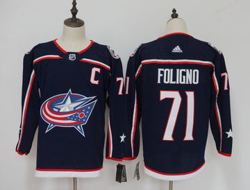 Nick Foligno Columbus Blue Jackets navy jersey