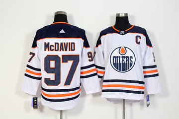 Connor McDavid Edmonton Oilers white jersey