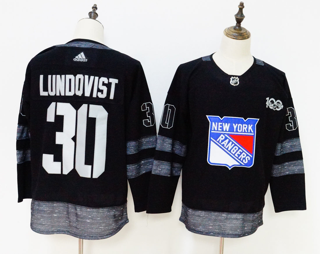 Henrik Lundqvist New York Rangers black jersey