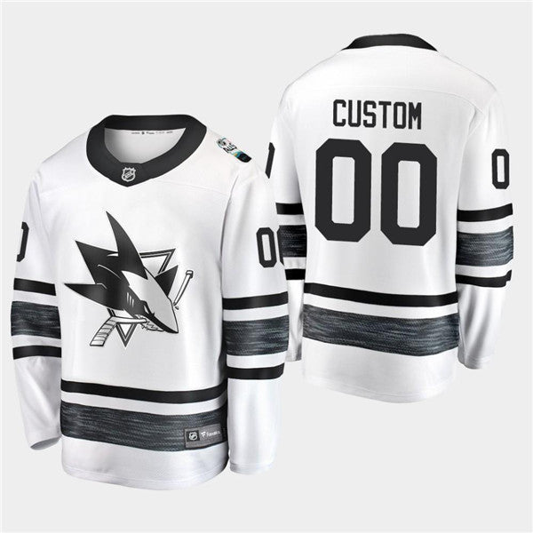 Custom San Jose Sharks white jersey