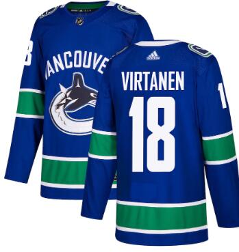 Jake Virtanen Vancouver Canucks blue jersey