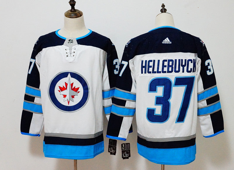 Connor Hellebuyck Winnipeg Jets white jersey