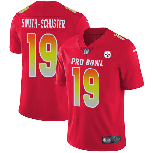 AFC Pittsburgh Steelers #19 JuJu Smith-Schuster Red 2019 Pro Bowl Game Jersey