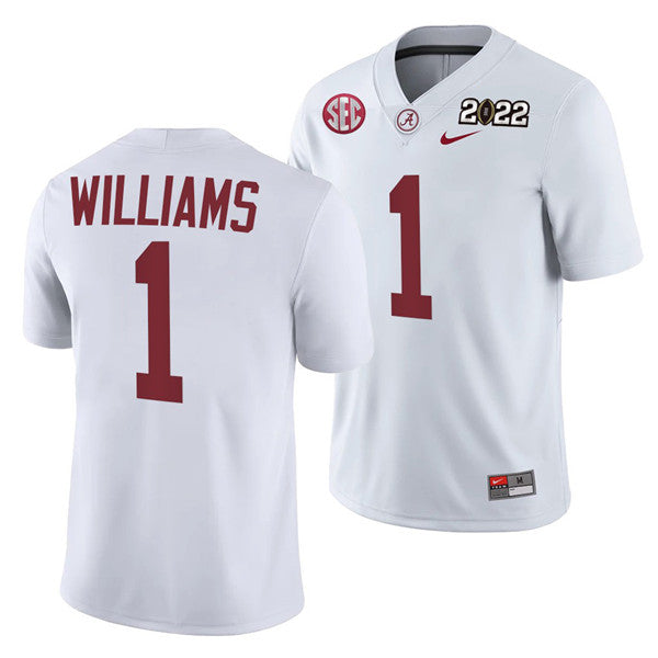 Jameson Williams Alabama Crimson Tide white jersey