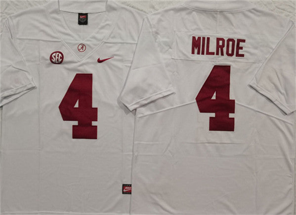 Jalen Milroe Alabama Crimson Tide white FUSE jersey