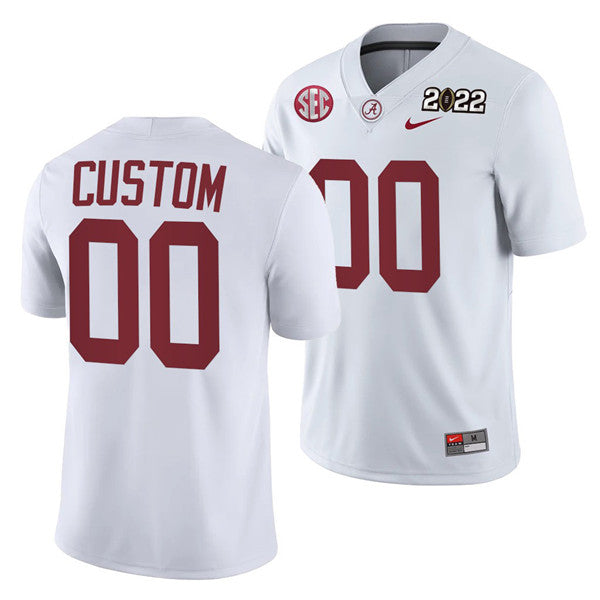 Custom Alabama Crimson Tide white jersey