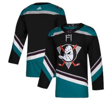 Custom Anaheim Ducks black-teal jersey