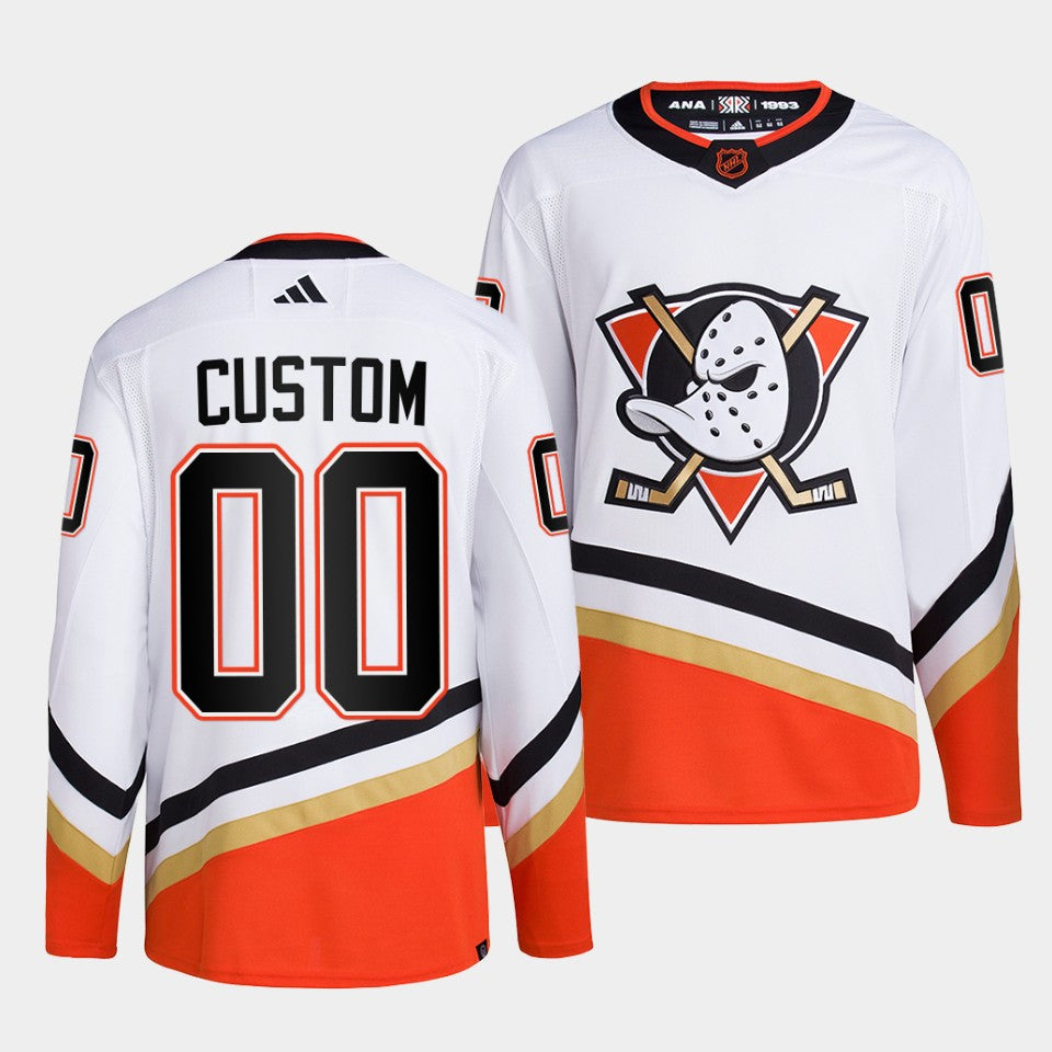 Custom Anaheim Ducks white Reverse Retro jersey